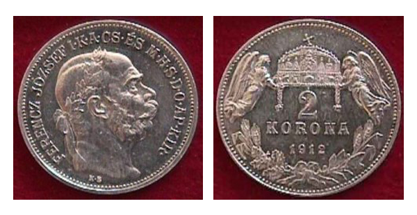 Franz Joseph I 2 Korona 1912